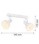 Adjustable ceiling lamps - spots - Argon TWIST plafond 2 fl. 2x7W (max) white structure brass elements 7036 - product 4