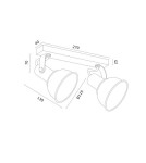 Adjustable ceiling lamps - spots - Argon TWIST plafond 2 fl. 2x7W (max) white structure brass elements 7036 - product 5