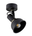 Argon TWIST kinkiet 1 pł. 1x7W (max) czarny struktura elementy mosiądzowane 4900