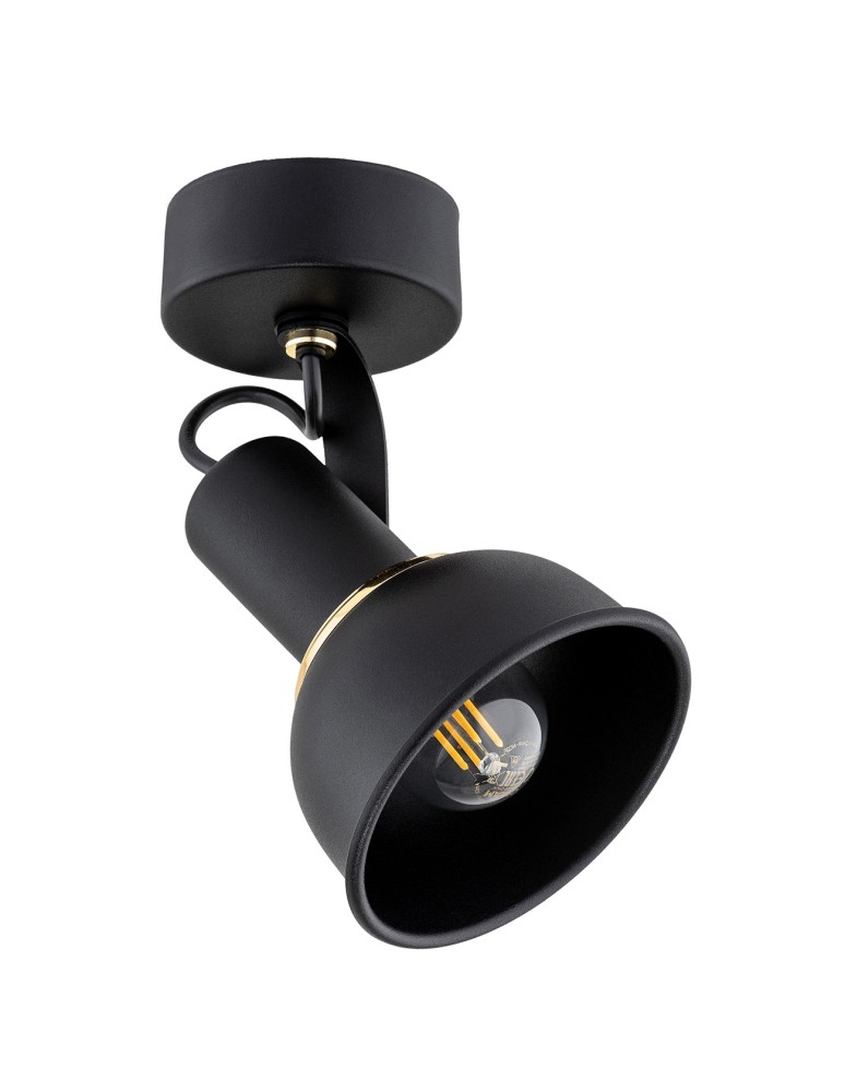 Argon TWIST kinkiet 1 pł. 1x7W (max) czarny struktura elementy mosiądzowane 4900