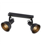 Adjustable ceiling lamps - spots - Argon TWIST plafond 2 fl. 2x7W (max) black structure brass elements 7037 - product 1