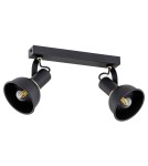 Adjustable ceiling lamps - spots - Argon TWIST plafond 2 fl. 2x7W (max) black structure brass elements 7037 - product 2
