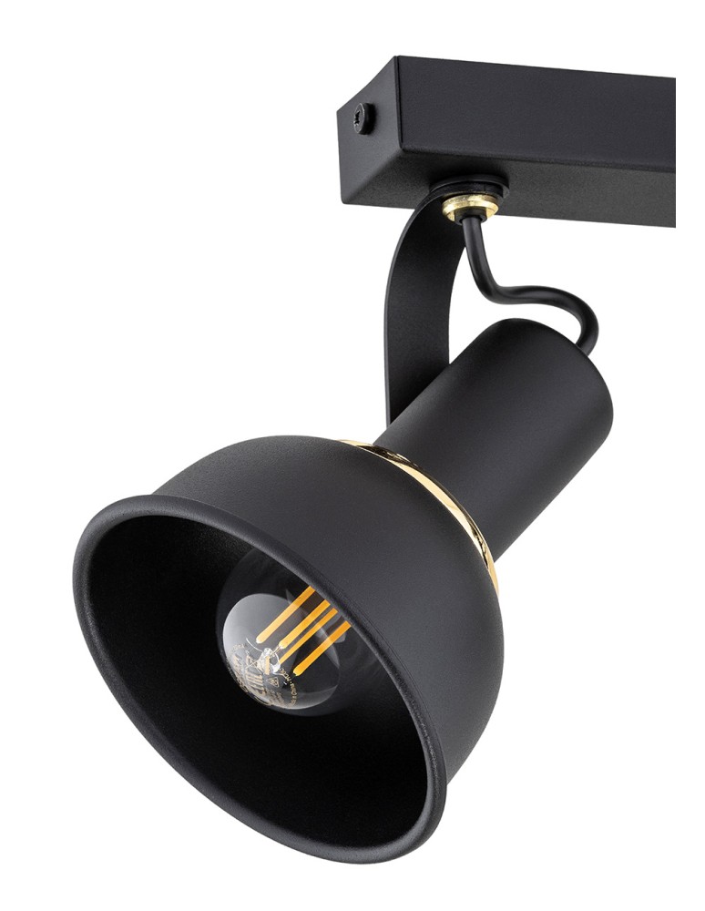 Adjustable ceiling lamps - spots - Argon TWIST plafond 2 fl. 2x7W (max) black structure brass elements 7037 - product kolory-swiatla.pl 3