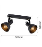 Adjustable ceiling lamps - spots - Argon TWIST plafond 2 fl. 2x7W (max) black structure brass elements 7037 - product 4