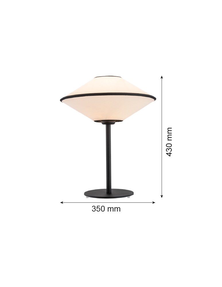 Argon TROY lampa stołowa 1 pł. 1x15W (max) beżowy z czarnym przeszyciem czarny struktura 4284
