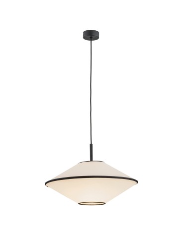 Argon TROY pendant lamp 1 pł. 1x15W (max) beige with black stitching black structure 4282