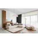 Single pendant lamps - Argon TROY pendant lamp 1 pł. 1x15W (max) beige with black stitching black structure 4282 - product 2