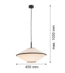 Single pendant lamps - Argon TROY pendant lamp 1 pł. 1x15W (max) beige with black stitching black structure 4282 - product 5