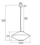 Single pendant lamps - Argon TROY pendant lamp 1 pł. 1x15W (max) beige with black stitching black structure 4282 - product 6