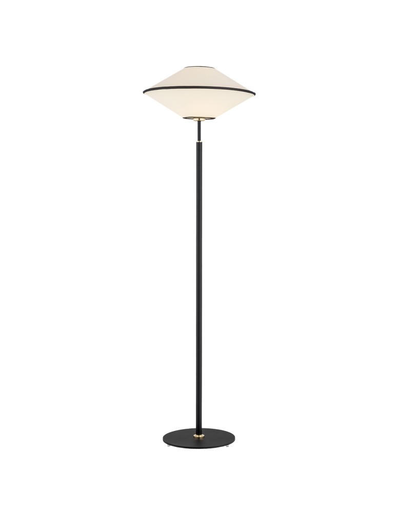 Floor lamps - Argon TROY floor lamp 1 pł. 1x15W (max) beige with black stitching black structure 4283 - product kolory-swiatla.pl 1