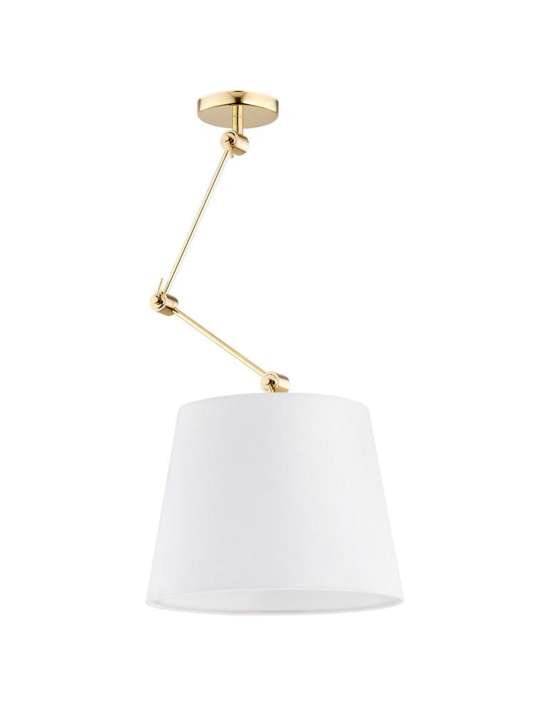 Pendant lamps with adjustable height - Argon ZAKYNTOS PLUS 1 fl. pendant lamp 1x15W (max) white brass 4895 - product kolory-swiatla.pl 2