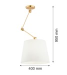 Pendant lamps with adjustable height - Argon ZAKYNTOS PLUS 1 fl. pendant lamp 1x15W (max) white brass 4895 - product 6
