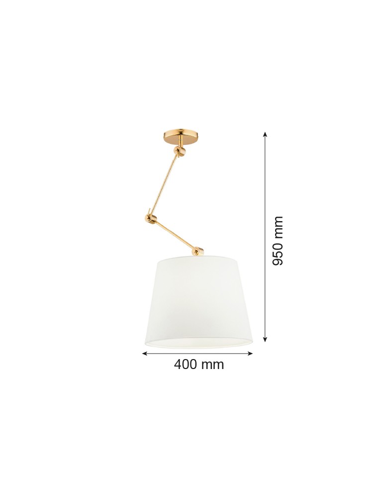 Pendant lamps with adjustable height - Argon ZAKYNTOS PLUS 1 fl. pendant lamp 1x15W (max) white brass 4895 - product kolory-swiatla.pl 6