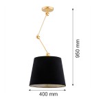 Pendant lamps with adjustable height - Argon ZAKYNTOS PLUS 1 fl. pendant lamp 1x15W (max) black brass 4896 - product 6