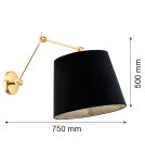 Cantilever wall lamps - Argon ZAKYNTOS PLUS wall lamp 1 pł. 1x15W (max) black brass 4898 - product 6