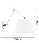 Cantilever wall lamps - Argon ZAKYNTOS wall lamp 1 pł. 1x15W (max) white chrome 3545 - product 3