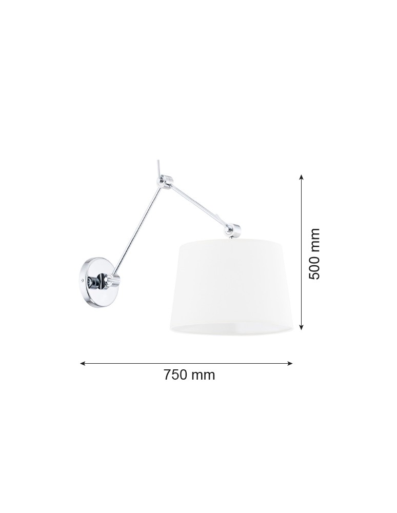Cantilever wall lamps - Argon ZAKYNTOS wall lamp 1 pł. 1x15W (max) white chrome 3545 - product kolory-swiatla.pl 3