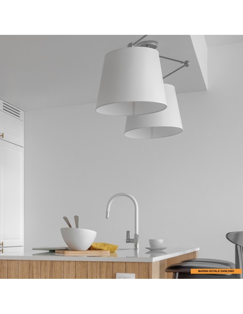 Pendant lamps with adjustable height - Argon ZAKYNTOS 1-fl. pendant lamp 1x15W (max) white chrome 3548 - product kolory-swiatla.pl 3