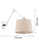 Cantilever wall lamps - Argon ZAKYNTOS wall lamp 1 pł. 1x15W (max) beige chrome 3546 - product 2