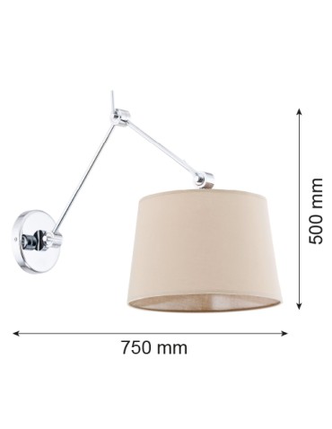 Argon ZAKYNTOS kinkiet 1 pł. 1x15W (max) beżowy chrom 3546 - produkt 2