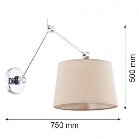 Argon ZAKYNTOS kinkiet 1 pł. 1x15W (max) beżowy chrom 3546