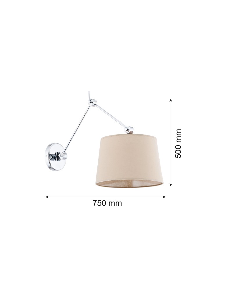 Cantilever wall lamps - Argon ZAKYNTOS wall lamp 1 pł. 1x15W (max) beige chrome 3546 - product kolory-swiatla.pl 2