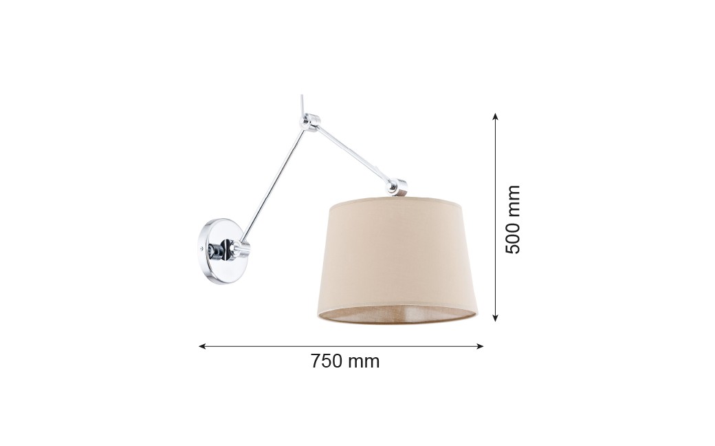Argon ZAKYNTOS kinkiet 1 pł. 1x15W (max) beżowy chrom 3546
