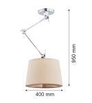 Pendant lamps with adjustable height - Argon ZAKYNTOS 1 fl. pendant lamp 1x15W (max) beige chrome 3549 - product 2