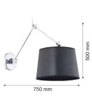 Cantilever wall lamps - Argon ZAKYNTOS wall lamp 1 pł. 1x15W (max) black chrome 3547 - product 2