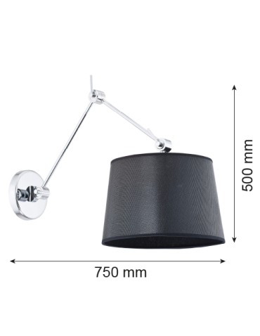 Argon ZAKYNTOS wall lamp 1 pł. 1x15W (max) black chrome 3547 - product 2