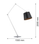 Broken floor lamps - Argon ZAKYNTOS BIS floor lamp 1 pł. 1x15W (max) black chrome 3952 - product 2