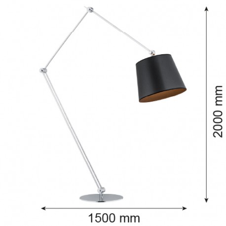 Argon ZAKYNTOS BIS lampa podłogowa 1 pł. 1x15W (max) czarny chrom 3952