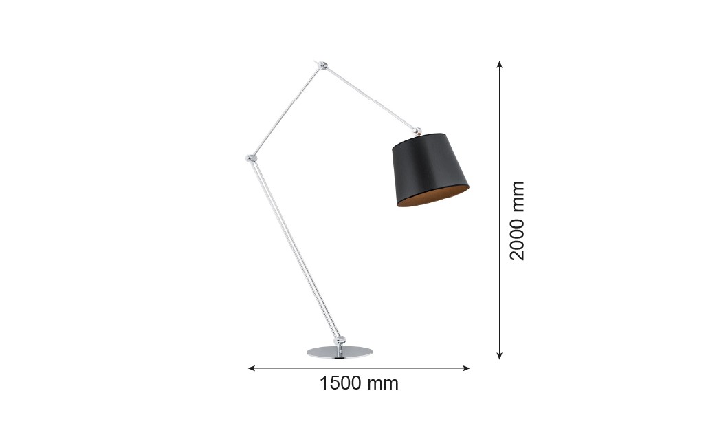 Argon ZAKYNTOS BIS lampa podłogowa 1 pł. 1x15W (max) czarny chrom 3952