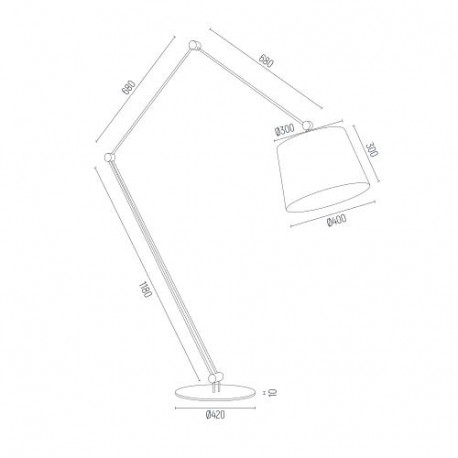 Argon ZAKYNTOS BIS lampa podłogowa 1 pł. 1x15W (max) czarny chrom 3952