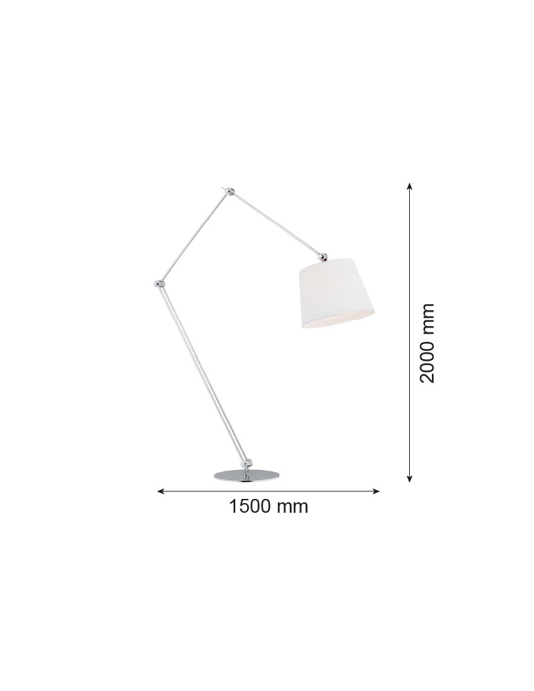 Broken floor lamps - Argon ZAKYNTOS BIS floor lamp 1 pł. 1x15W (max) white chrome 3953 - product kolory-swiatla.pl 2