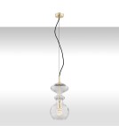 Single pendant lamps - Argon BILBAO 1 fl. pendant lamp 1x15W (max) transparent brass 4203 - product 1