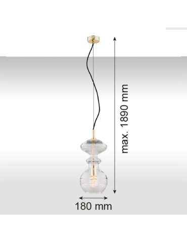 Argon BILBAO 1 fl. pendant lamp 1x15W (max) transparent brass 4203 - product 2