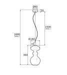 Single pendant lamps - Argon BILBAO 1 fl. pendant lamp 1x15W (max) transparent brass 4203 - product 3