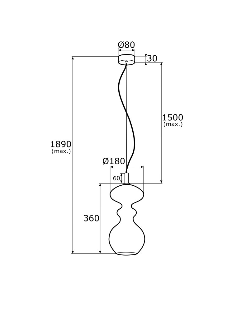 Single pendant lamps - Argon BILBAO 1 fl. pendant lamp 1x15W (max) transparent brass 4203 - product kolory-swiatla.pl 3
