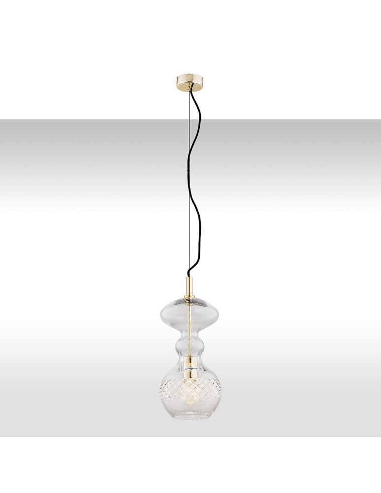 Single pendant lamps - Argon BILBAO 1 fl. pendant lamp 1x15W (max) transparent brass 4204 - product kolory-swiatla.pl 1