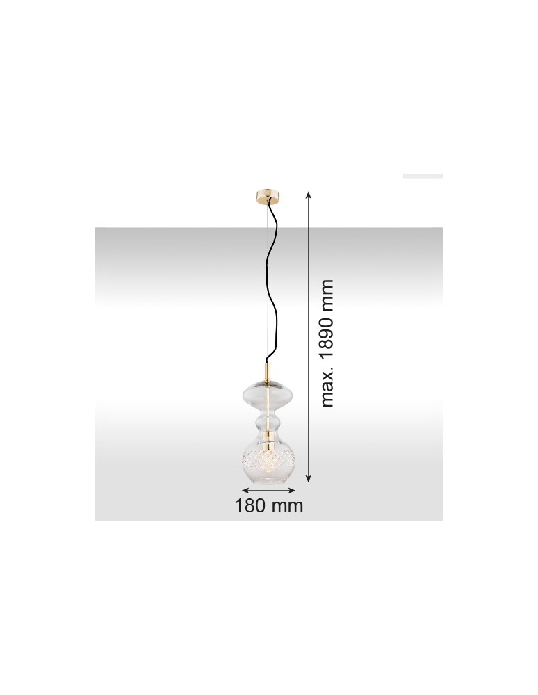 Single pendant lamps - Argon BILBAO 1 fl. pendant lamp 1x15W (max) transparent brass 4204 - product kolory-swiatla.pl 4