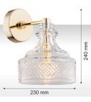 Argon CRUZ kinkiet 1 pł. 1x7W (max) transparentny mosiądz 4199