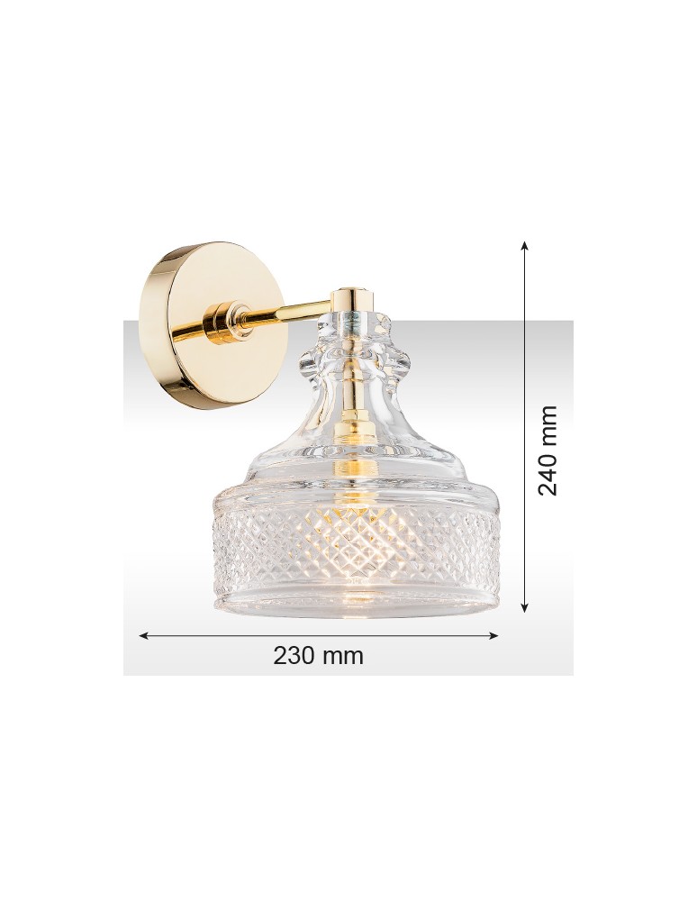 Wall lamps - Argon CRUZ wall lamp 1 pł. 1x7W (max) transparent brass 4199 - product kolory-swiatla.pl 3