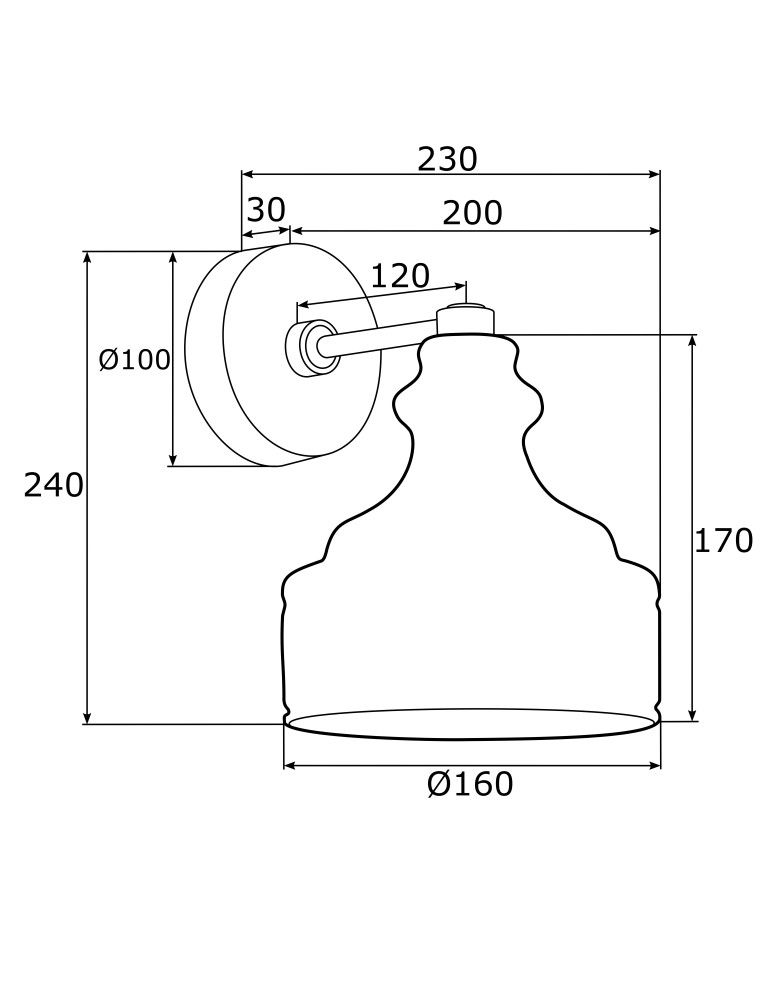 Wall lamps - Argon CRUZ wall lamp 1 pł. 1x7W (max) transparent brass 4199 - product kolory-swiatla.pl 4