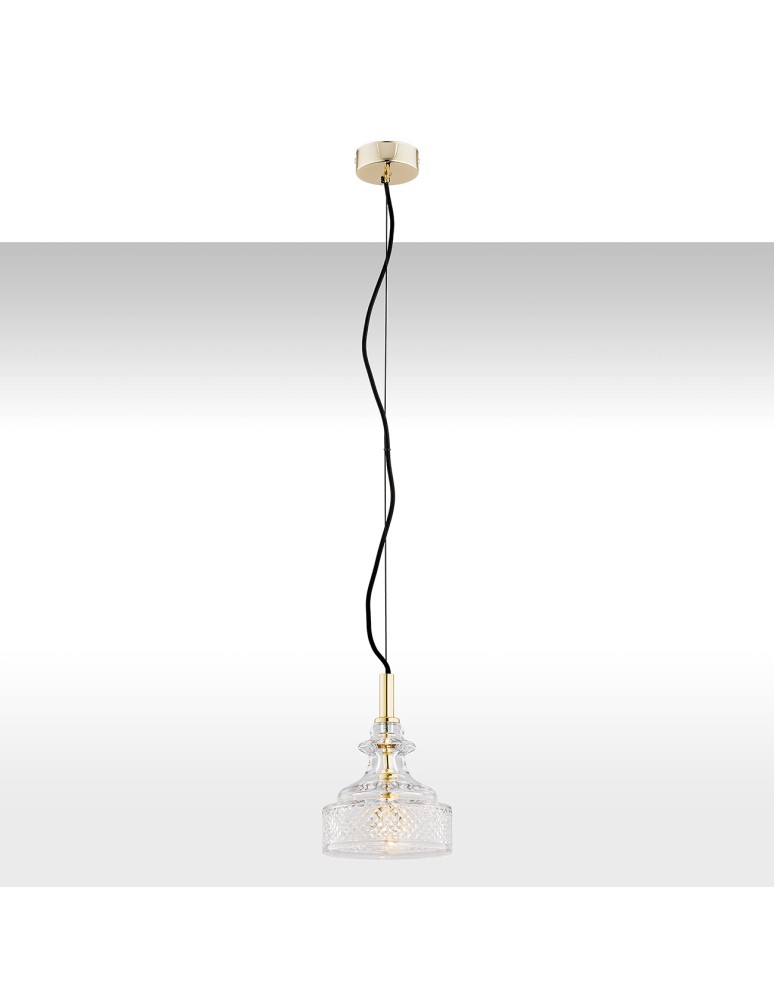Single pendant lamps - Argon CRUZ 1 fl. pendant lamp 1x7W (max) transparent brass 4198 - product kolory-swiatla.pl 1