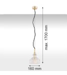 Single pendant lamps - Argon CRUZ 1 fl. pendant lamp 1x7W (max) transparent brass 4198 - product 3