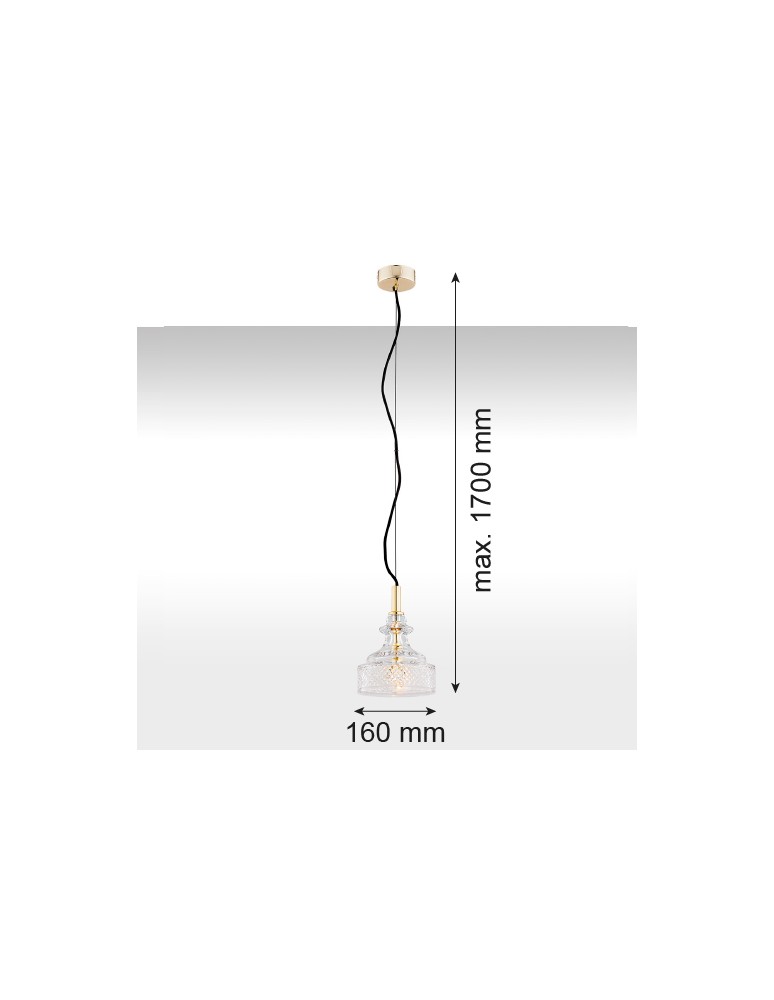 Single pendant lamps - Argon CRUZ 1 fl. pendant lamp 1x7W (max) transparent brass 4198 - product kolory-swiatla.pl 3