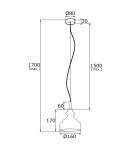 Single pendant lamps - Argon CRUZ 1 fl. pendant lamp 1x7W (max) transparent brass 4198 - product 4