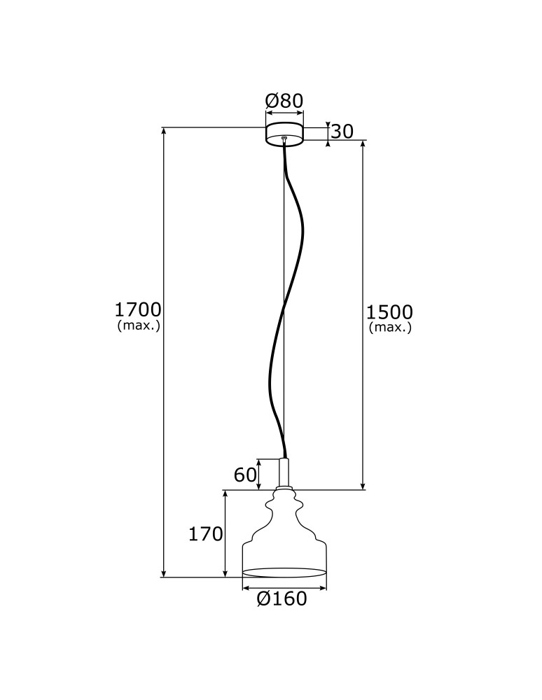 Single pendant lamps - Argon CRUZ 1 fl. pendant lamp 1x7W (max) transparent brass 4198 - product kolory-swiatla.pl 4