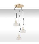Pendant lamps - Argon CRUZ 3-fl. pendant lamp on a circular soffit 3x7W (max) transparent brass 1462 - product 1